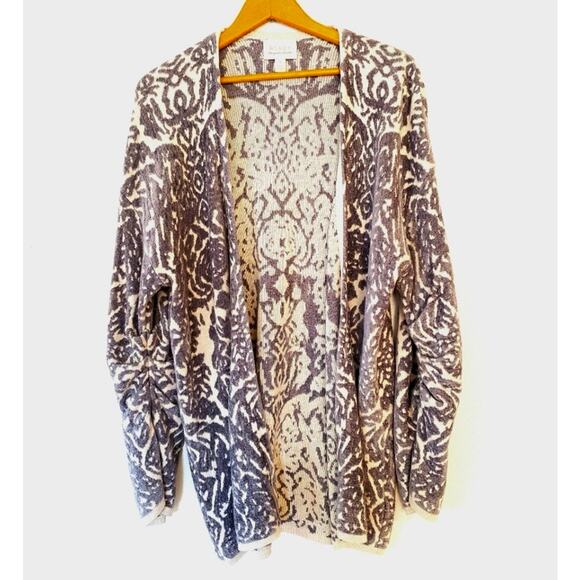 Hinge Heavy Viscose Cotton Open Draping Soft Cardigan Velvet Damask Medium - Picture 2 of 8